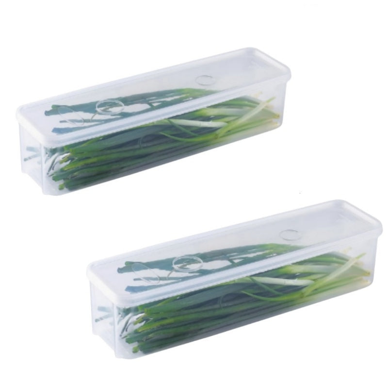 Refrigerator Storage Containers – Sealed Plastic Fresh-Keeping Boxes with Lids for Eggs, Noodles, Scallions, Cilantro and Organized Kitchen Storage
