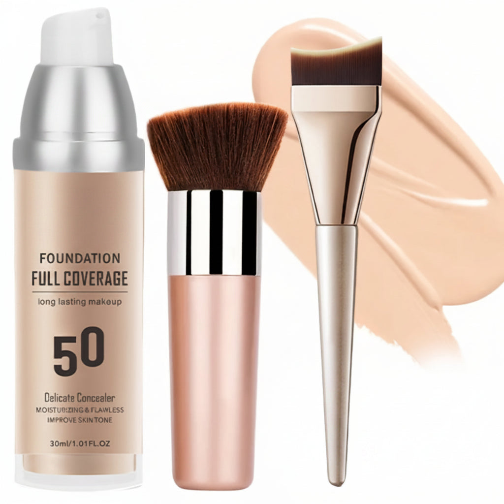 Mineral Powder Foundation Spray Set – DIY Airbrush-Style Concealer and Moisturizing Makeup Kit for Smooth Coverage, Radiant Finish and Holiday Gifting