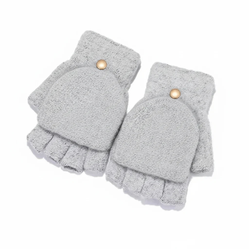 Smart Winter Flip Mittens – Knitted Fingerless Convertible Gloves for Men and Women with Warm Thermal Protection