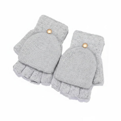 Smart Winter Flip Mittens – Knitted Fingerless Convertible Gloves for Men and Women with Warm Thermal Protection