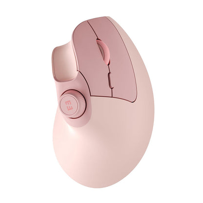 Ergonomic Wireless Mouse – Rechargeable Bluetooth and 2.4G Vertical Mouse with Quiet Clicks and Volume Knob for PC