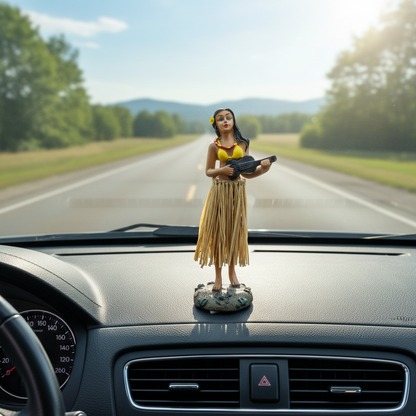 Hawaiian Dancing Girl Dashboard Ornament – Cute Bobblehead Car Decoration for Interior Styling and Tropical Gift Ideas