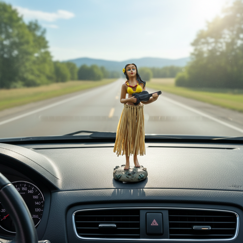 Hawaiian Dancing Girl Dashboard Ornament – Cute Bobblehead Car Decoration for Interior Styling and Tropical Gift Ideas