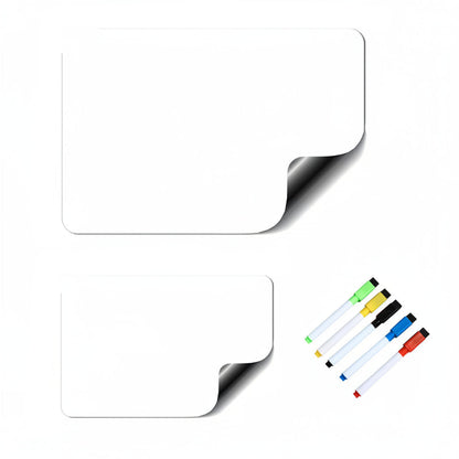 Magnetic Dry Erase Fridge Board - Flexible Whiteboard Memo Planner Sheet for Grocery Lists, Notes and Kitchen Organization