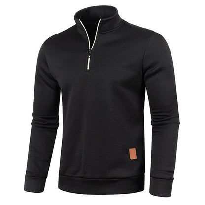Half Zip Sweatshirt - Thick Pullover Hoodie with Turtleneck Design for Autumn Outdoor Wear and Casual Street Fashion