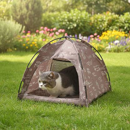 Foldable Cat House Tent – Portable Four-Season Pet Nest with Breathable Cooling Mat for Cats and Small Dogs Indoors or Outdoors