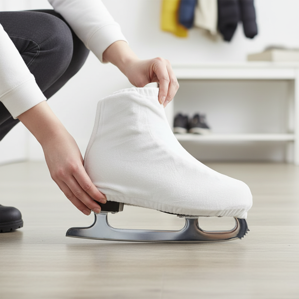 Velvet Ice Skate Covers – Protective Figure Skating Shoe Covers with Stretch Fit Against Dirt and Wear