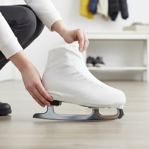 Velvet Ice Skate Covers – Protective Figure Skating Shoe Covers with Stretch Fit Against Dirt and Wear