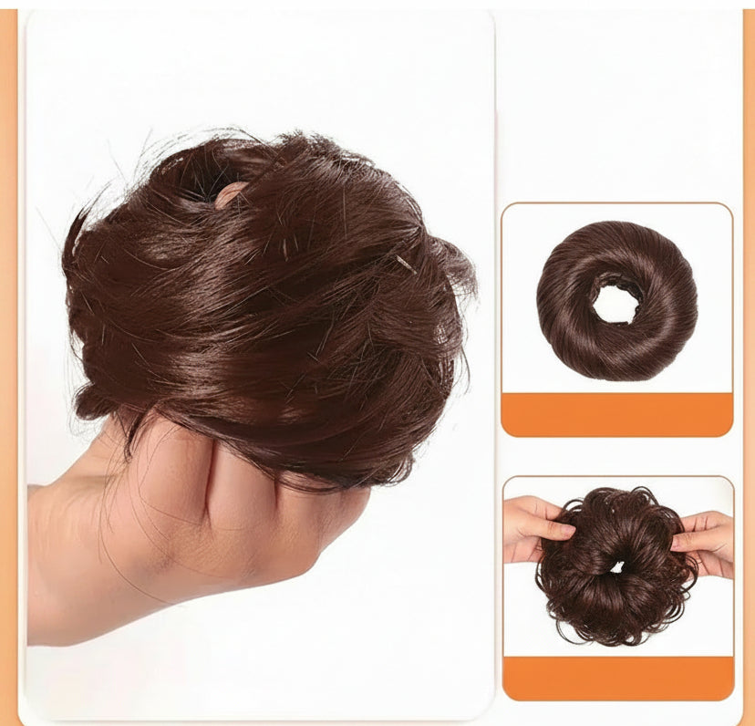 Elastic Ponytail Hair Band – Heat Resistant Synthetic Hair Wrap for Instant Fuller Bun and Stylish Hairstyles