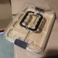 6 compartments, lid with carry handle