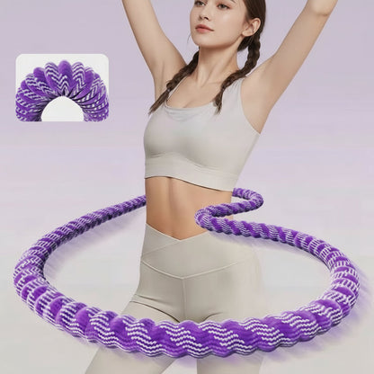 Soft Weighted Hula Hoop – Adjustable Waist Training Fitness Hoop for Belly Fat Workout and Home Exercise