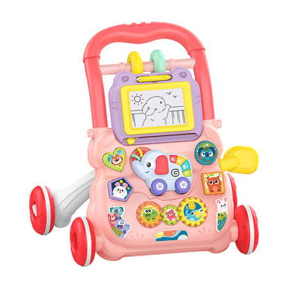 Baby Push Walker Activity Center - Multifunction Learning Walker with Music and Drawing Board for Toddler Development
