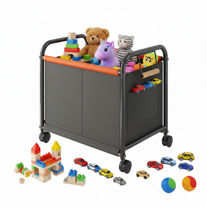 Children's Toy Storage Organizer – Mobile Bookshelf and Storage Rack for Building Blocks, Dolls, Books and Nursery Organization