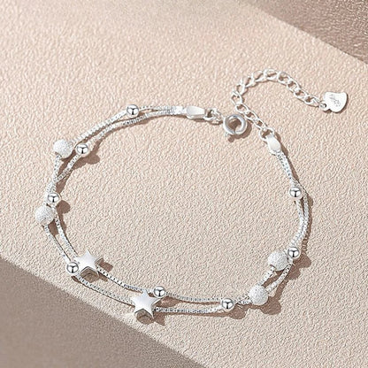 Sterling Silver Heart Zircon Bracelet – 925 Sparkling Adjustable Chain Jewelry with Elegant Korean Design for Women, Romantic Gifts and Parties