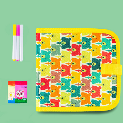 Reusable Doodle Drawing Book-Erasable Coloring and Writing Activity Set for Toddlers Travel Learning and Creative Play