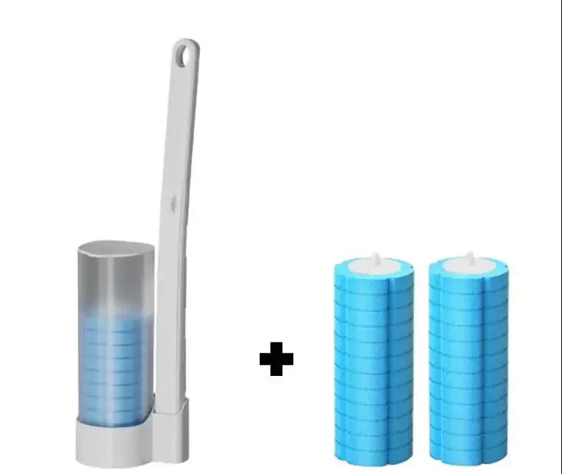 Wall Mount Toilet Brush System – Disposable Antibacterial Bathroom Cleaner with Refill Heads for Hygienic, Touch-Free Toilet Cleaning