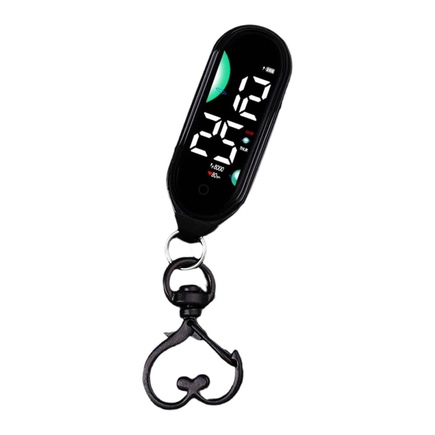 LED Digital Pocket Watch – Waterproof Electronic Hanging Watch with Luminous Display and Carabiner Clip for Kids, Adults and Outdoor Activities