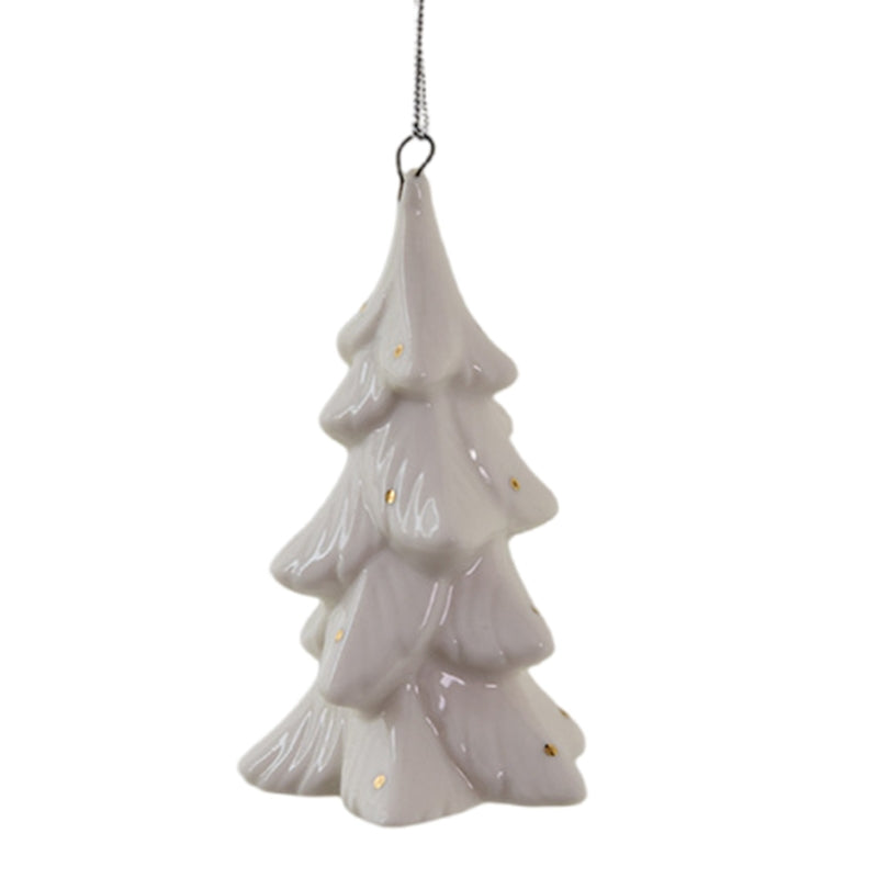 Ceramic Christmas House Ornament – Elegant White Hanging Tree Decoration for Christmas Trees, Wreaths, Holiday Displays and Seasonal Home Decor