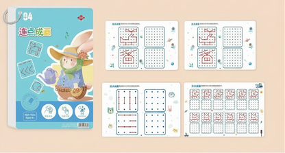 Reusable Kids Workbook Set – 36 Page Erasable Learning Book with Pens and Stickers for Early Writing Practice