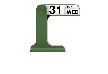 Modern Rotating Desk Calendar– Minimalist Desktop Planner with Black and White Design and One-Touch Operation for Home Office