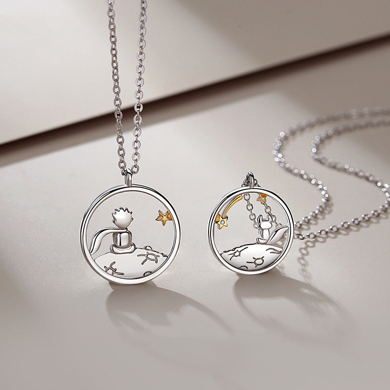 Fox Couple Necklace – Creative Pendant Jewelry with Romantic Clavicle Chain Design for Couples, Weddings, Anniversaries and Special Gifts