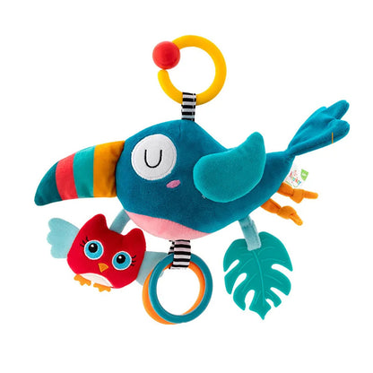 Baby Crib Mobile Toy – Soft Hanging Rattle with Stuffed Animals for Stroller and Nursery, Sensory Stimulation, Grasping and Early Learning