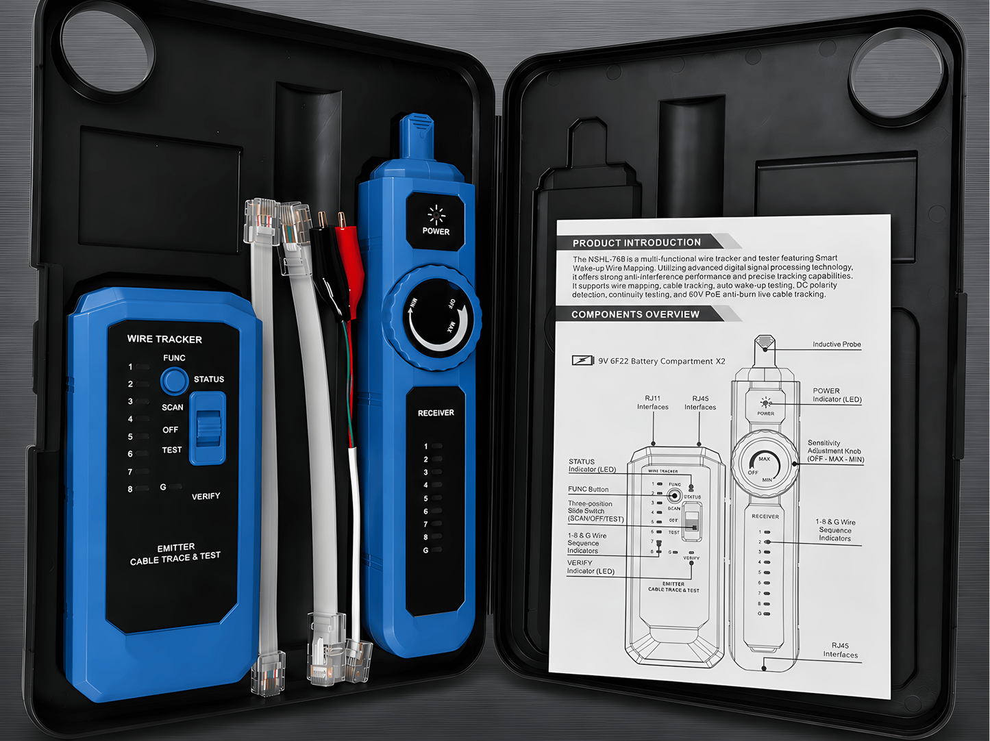 Anti-Burn Wire Tracker – RJ45 RJ11 Network Cable Tester and Line Locator for CAT5 CAT6 LAN and Telephone Repair Troubleshooting