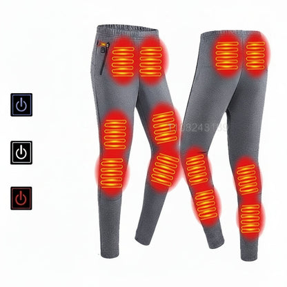 USB Heated Thermal Underwear Set - Self Heating Winter Base Layer for Skiing, Outdoor Sports and Cold Weather