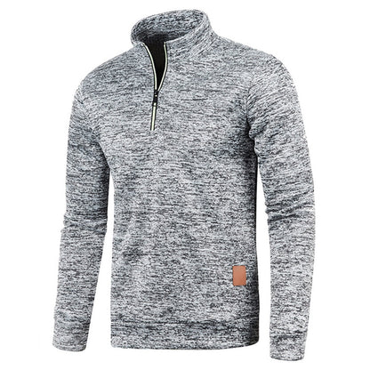 Half Zip Sweatshirt - Thick Pullover Hoodie with Turtleneck Design for Autumn Outdoor Wear and Casual Street Fashion