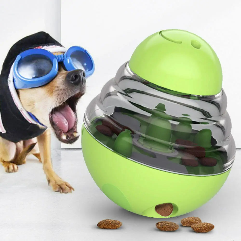 Interactive Dog Treat Ball - Slow Feeder Tumbler Puzzle Toy for Mental Stimulation, Enrichment and Healthy Pet Feeding