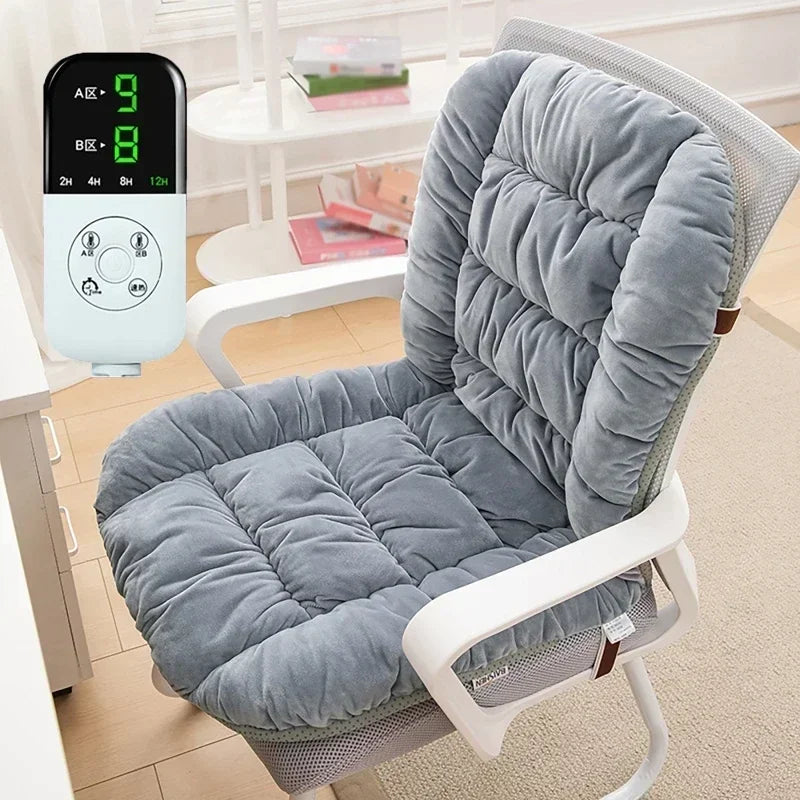 Heated Office Chair Cushion – 9 Level Temperature Adjustable Seat and Back Heating Pad for Winter Relaxation