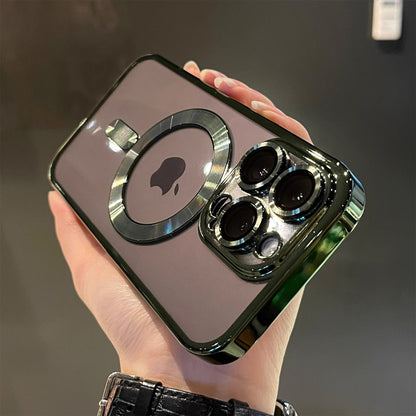 Magnetic Clear iPhone Case – Electroplated Bumper with Raised Camera Rings