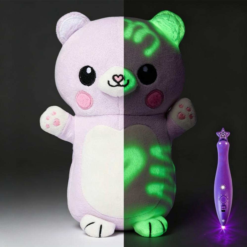 Glow-in-the-Dark Doodle Plush Toy – Luminous Drawing Doll for Creative Play, Educational Activities, Sensory Fun and Stress Relief