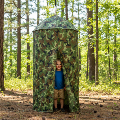 Pop-Up Privacy Shower Tent – Portable Outdoor Camping Toilet and Changing Shelter with Hanging Design, Quick Setup and Convenient Carry Bag