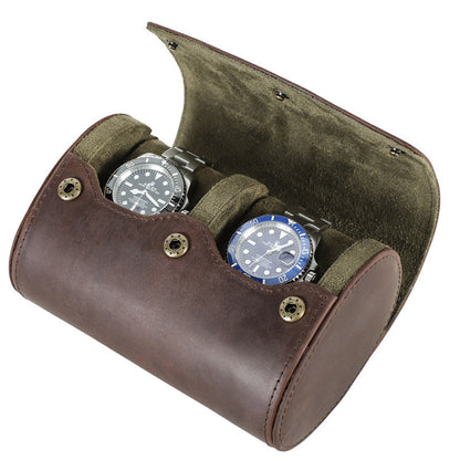 Leather Watch Travel Case – Multi-Slot Watch Roll Organizer for 1–8 Watches with Protective Storage for Business Trips and Travel