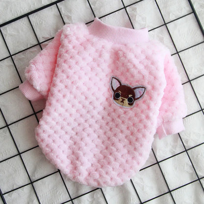 Warm Dog Hoodie Sweater – Cozy Fleece Pet Coat for Small and Medium Dogs with Cute Winter Holiday Style
