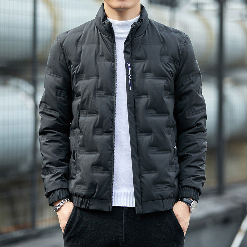 Men's Lightweight Down Jacket – Warm Korean Style Winter Coat with Plus Size Fit for Casual Outdoor Everyday Comfort