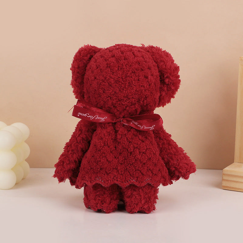 Cute Bear Plush Towel Set - Soft Cartoon Souvenir Gift Towels for Weddings, Birthdays, Party Favors and Kids Gifts
