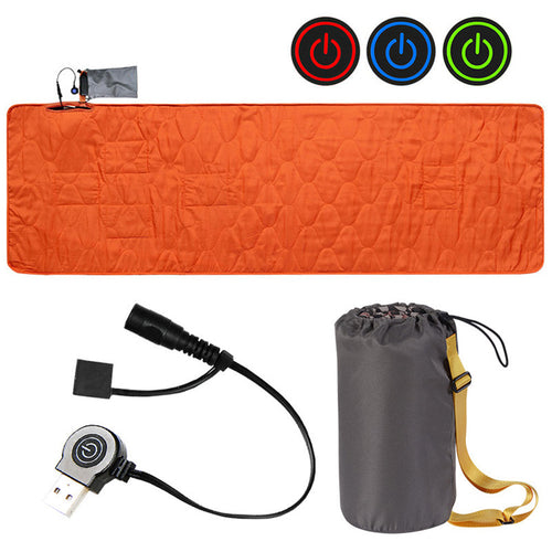Outdoor Heated Sleeping Mat - USB Powered Camping Heating Pad with Adjustable Temperature and Multiple Heating Zones