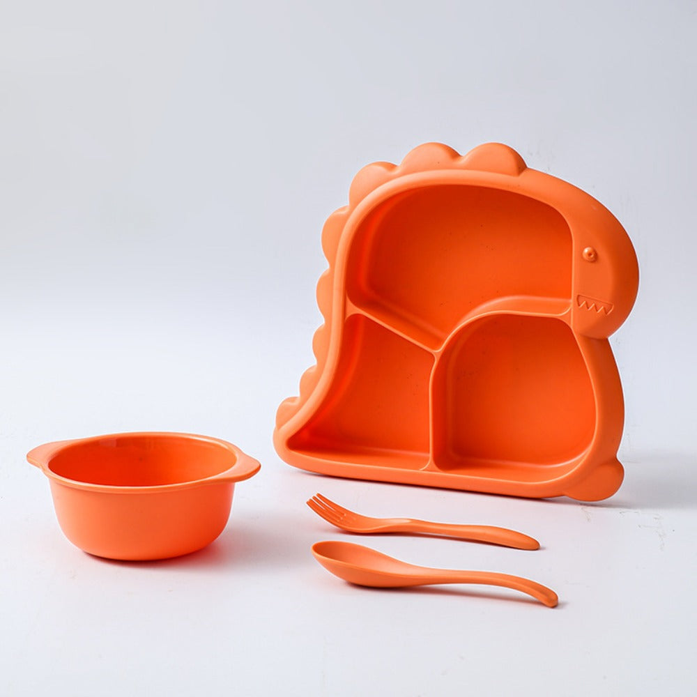 Dinosaur Baby Dinnerware Set – Cute Feeding Bowls, Plates, Forks and Spoons for Toddlers Learning Independent Eating