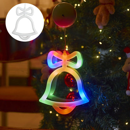 Battery Powered Holiday Window Lights – Snowflake, Bell and Stocking Decorations for Seasonal Home Displays