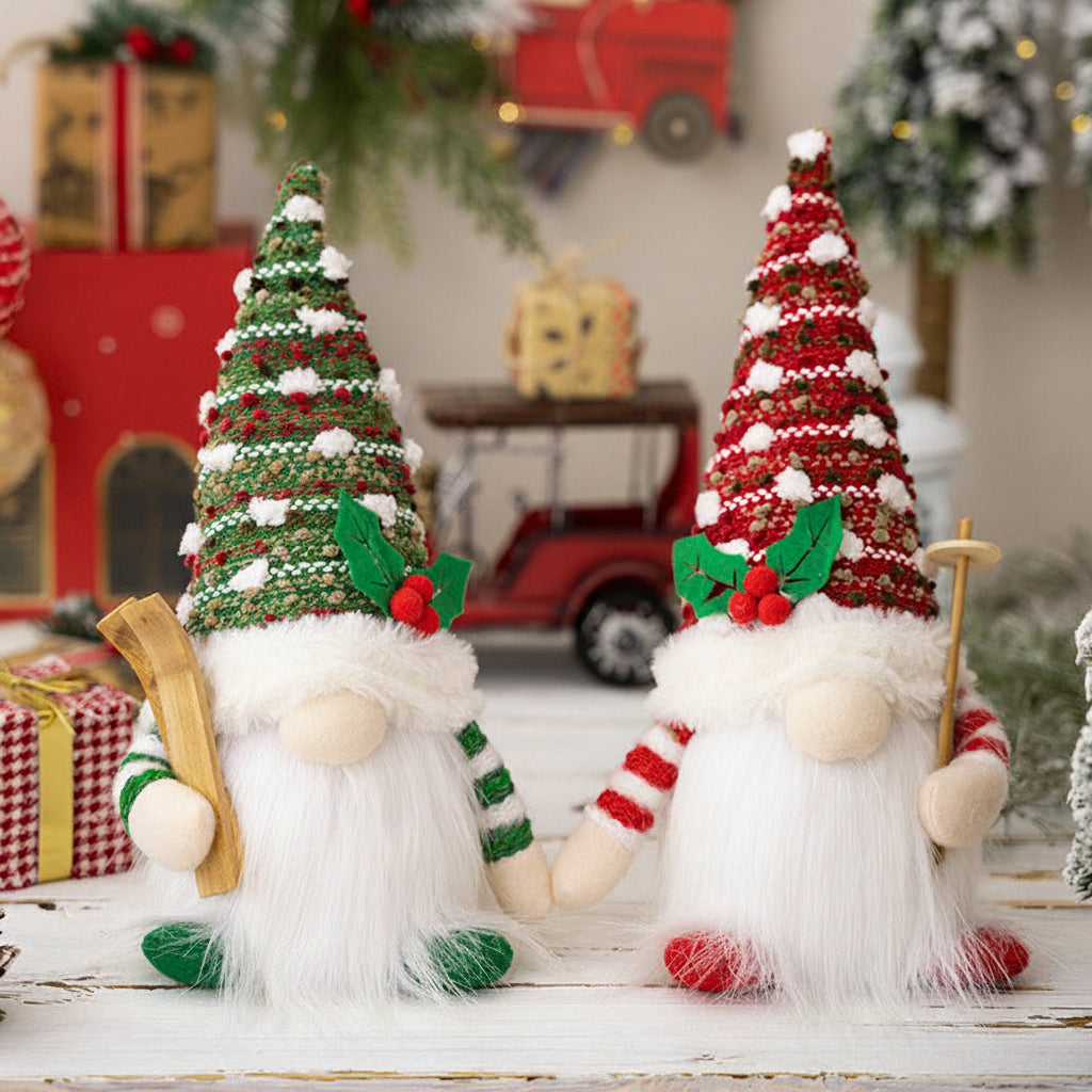 LED Christmas Gnome Plush – Light Up Knitted Elf Decoration for Cozy Holiday Home Displays and Gifts