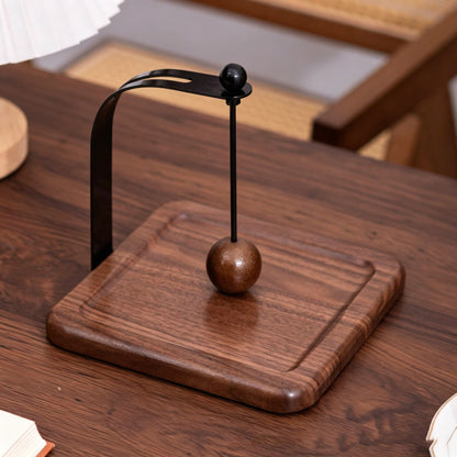 Wooden Napkin Holder – Windproof Table Tissue Organizer with Weighted Wood Ball for Dining, Kitchen and Picnic Use