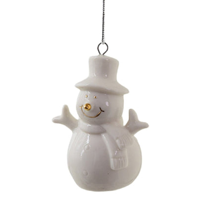 Ceramic Christmas House Ornament – Elegant White Hanging Tree Decoration for Christmas Trees, Wreaths, Holiday Displays and Seasonal Home Decor