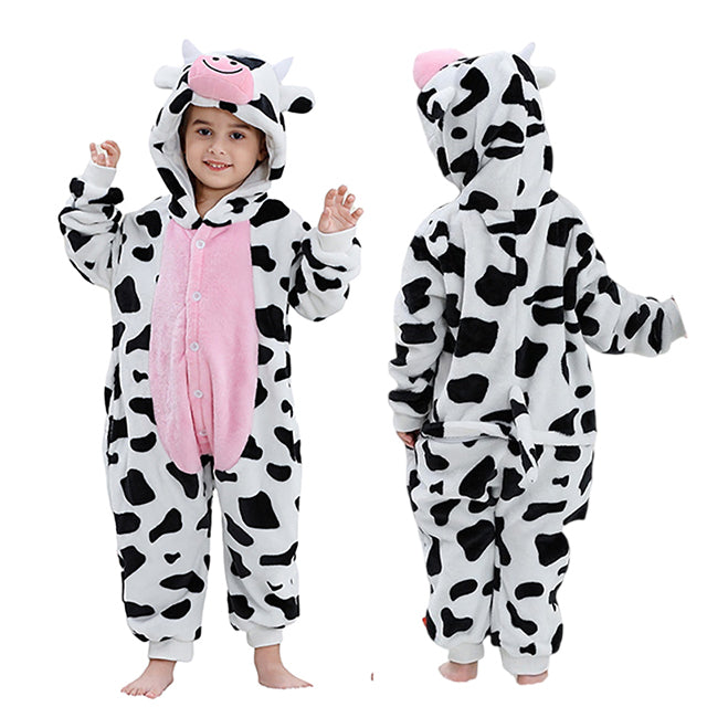 Capybara Flannel Onesie Costume-Cozy Hooded Sleepwear Jumpsuit for Kids Parties Cosplay and Comfortable Lounging