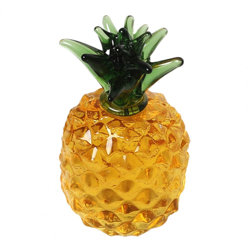 Hand Blown Glass Pineapple Figurine – Crystal Fruit Collectible Ornament for Kitchen, Office, Living Room and Elegant Home Decor