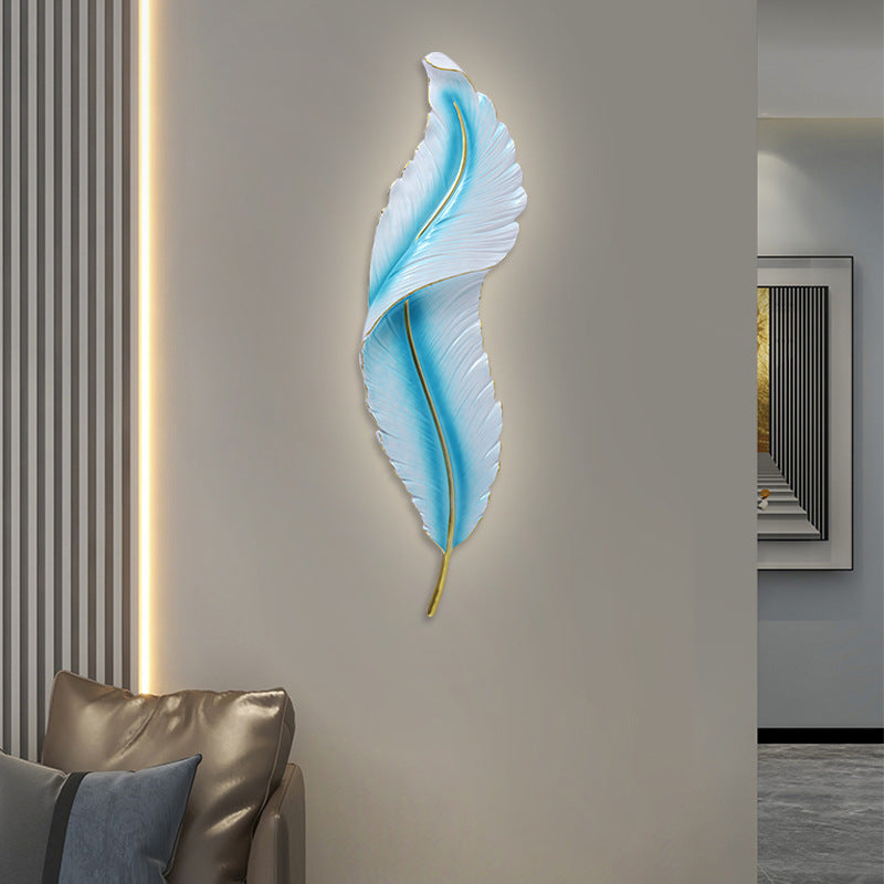 Nordic Feather LED Wall Lamp – Creative Bedside Lighting for Living Room, Bedroom, Corridor and Luxury Home Decor