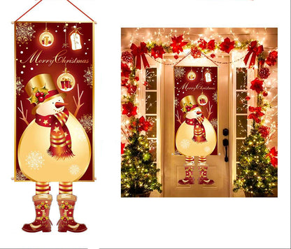 Santa Merry Christmas Hanging Banner – Festive Wall Decoration for Homes, Porches and Holiday Parties