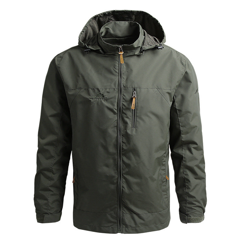 Mens Tactical Windbreaker Jacket-Waterproof Hooded Outdoor Coat for Climbing Hiking and Everyday Weather Protection