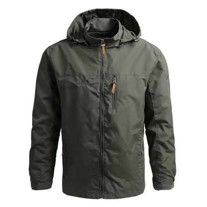 Mens Tactical Windbreaker Jacket-Waterproof Hooded Outdoor Coat for Climbing Hiking and Everyday Weather Protection
